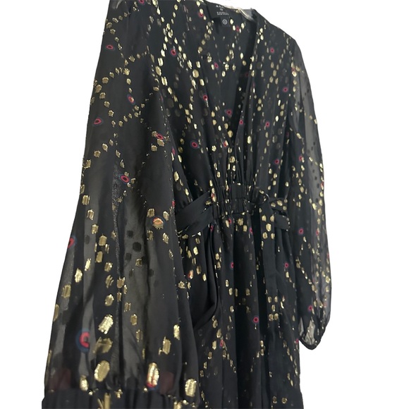 A.L.C.x Barney’s Samantha Deep-V Long-Sleeve Silk Midi Dress Size 6 - Picture 9 of 14